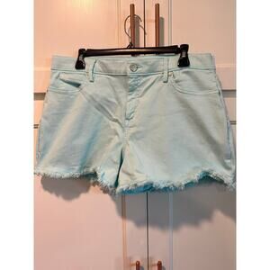 Lilly Pulitzer aqua cut off Jean short EUC size 12 summer beach